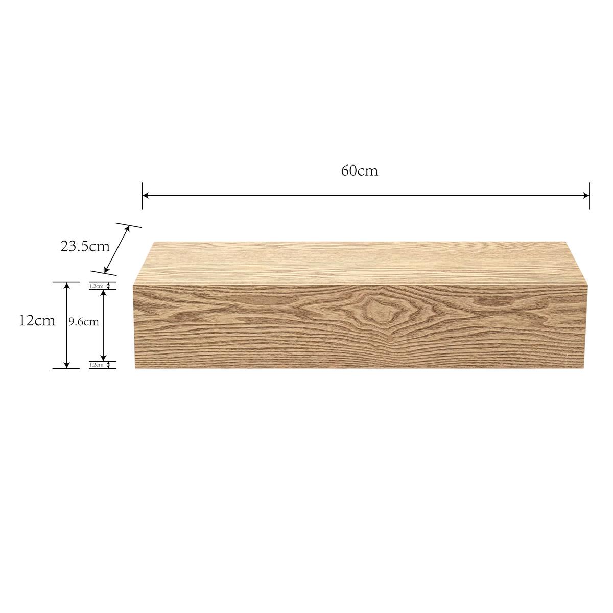 NÁSTĚNNÁ KONZOLA NOAH -TREND- - přírodní barvy, Moderní, kompozitní dřevo (60/12/22cm) - Mömax