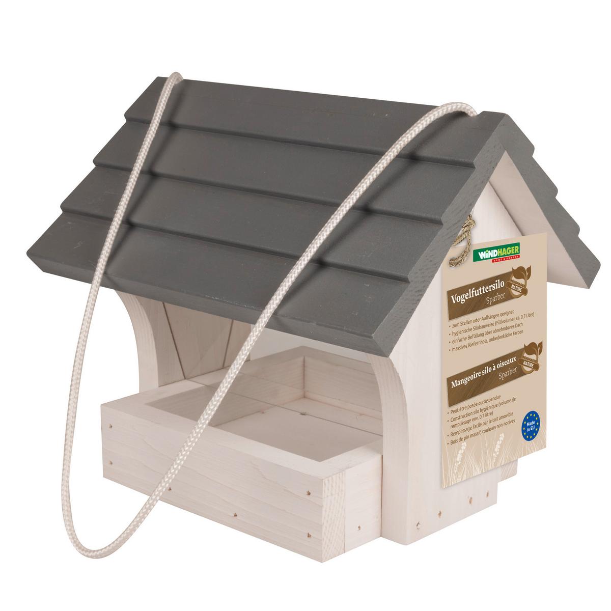 Vogelfutterhaus Sparber Kiefer - Weiß, Basics, Holz (17/20/21cm) - Windhager