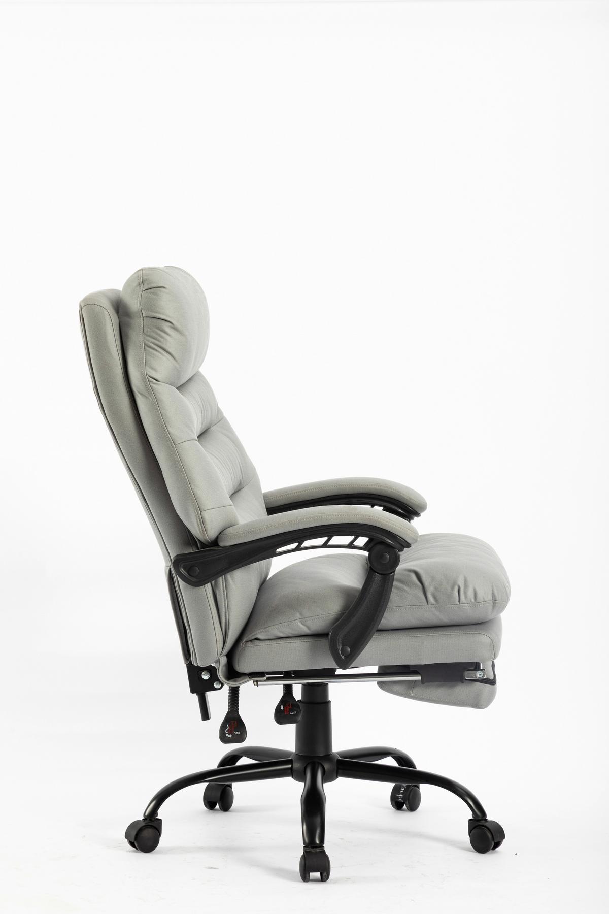 Chefsessel Big Boss mit Armstützen Grau/Schwarz - Schwarz/Grau, MODERN, Kunststoff/Textil (64/114-122/72cm) - MID.YOU