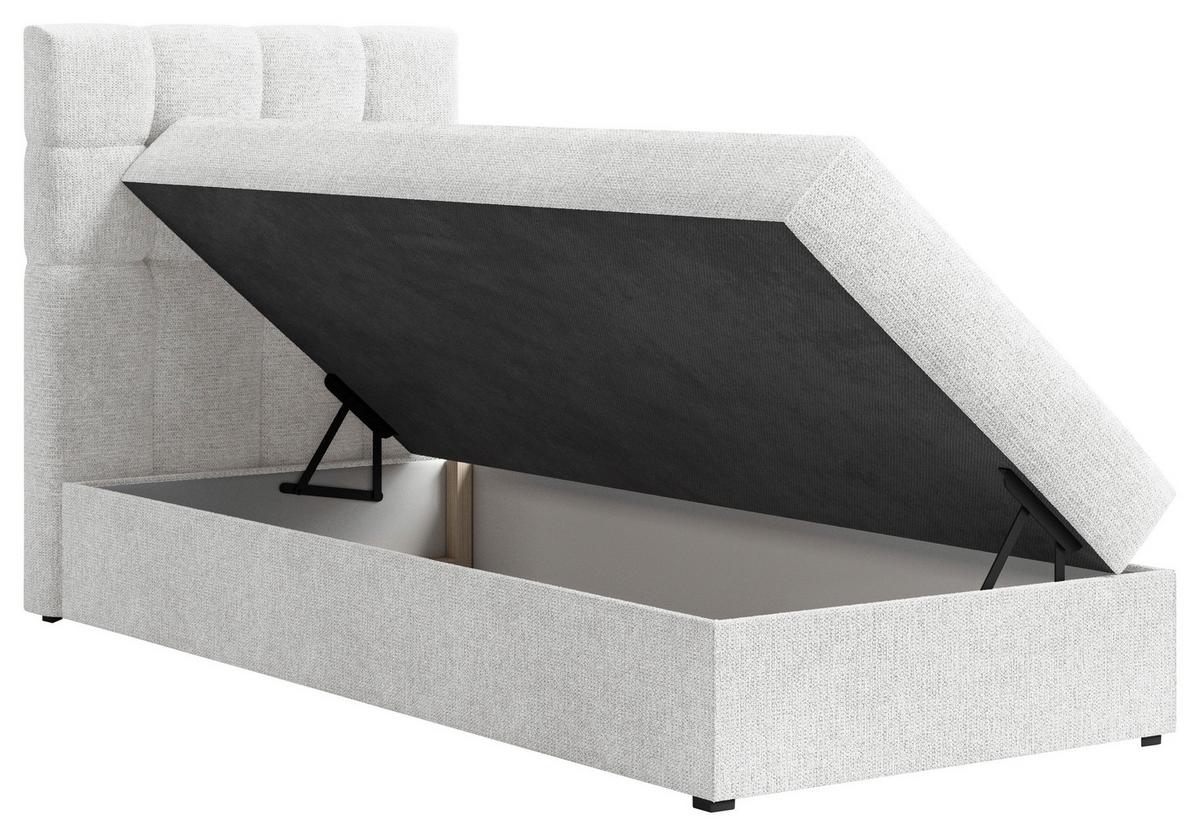 BOXBETT Oslo Weiß 90x200cm - Schwarz/Weiß, MODERN, Holz/Kunststoff (90/200cm) - MID.YOU