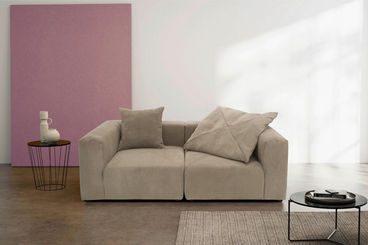 Sofaelement Schlammfarben B: 108 cm - Schlammfarben/Schwarz, Design, Textil (108/69/108cm) - MID.YOU