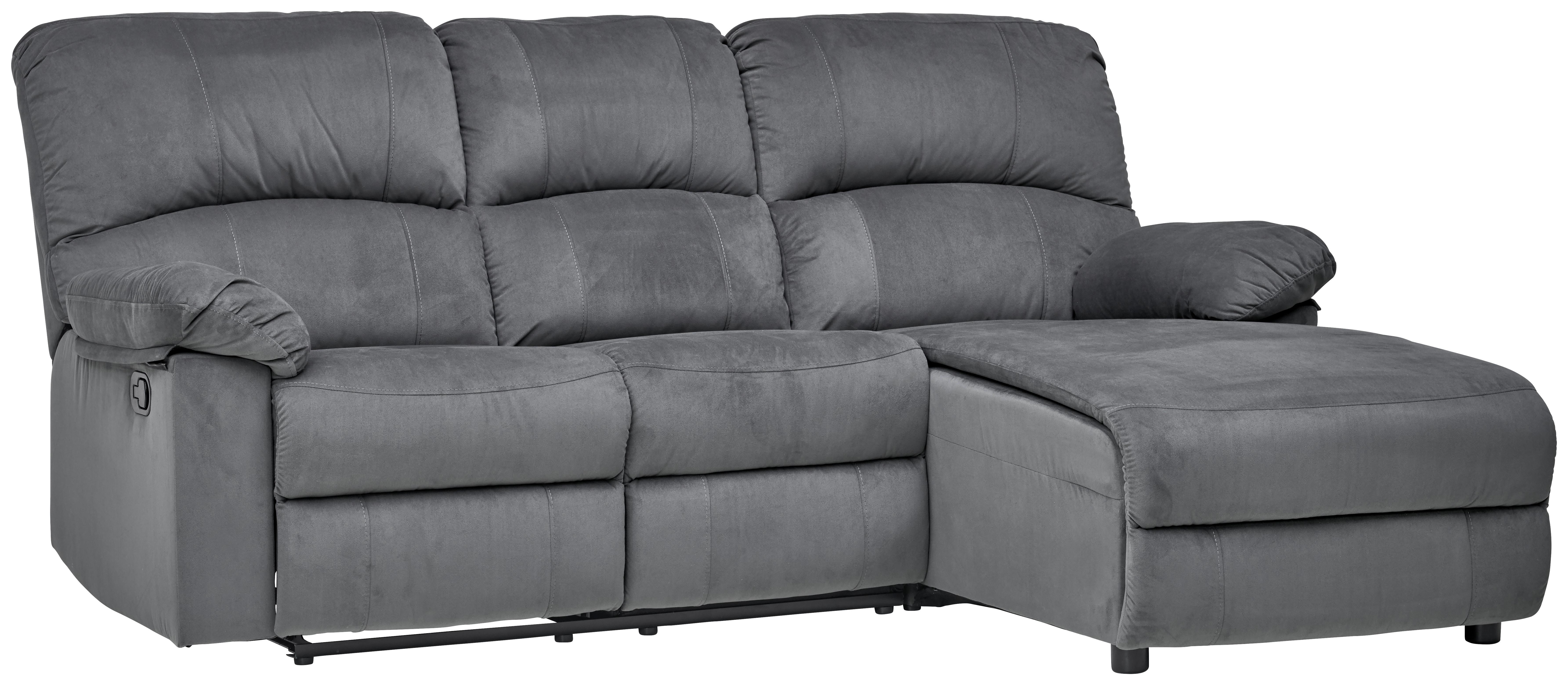 Ecksofa Boston - Schwarz/Grau, Basics, Textil/Metall (216/159cm) - P & B
