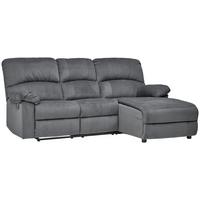 Ecksofa Boston - Schwarz/Grau, Basics, Textil/Metall (216/159cm) - P & B