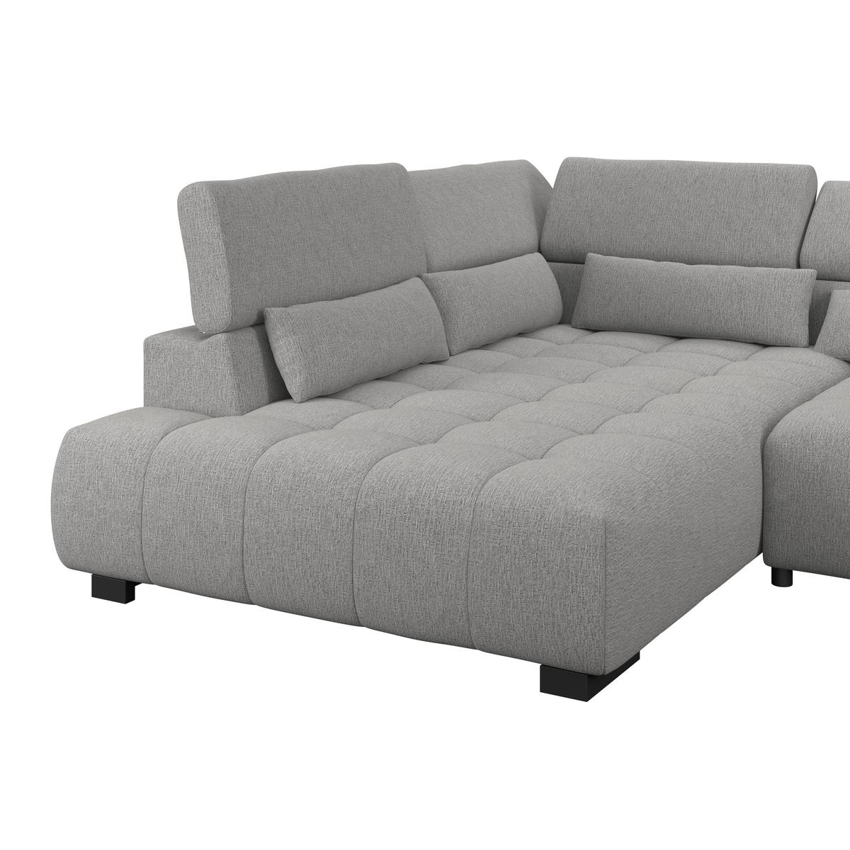 Ecksofa Matera Dunkelgrau S: 226x311cm - Dunkelgrau/Schwarz, Trend, Textil (226/311cm)