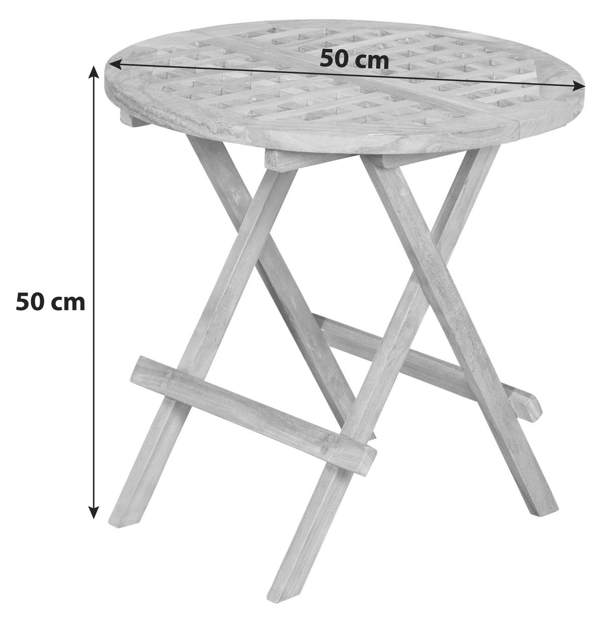 Gartentisch Klappbar Woodie aus Teakholz L: 50 cm - Teakfarben, Basics, Holz (50/50cm) - Gardenson