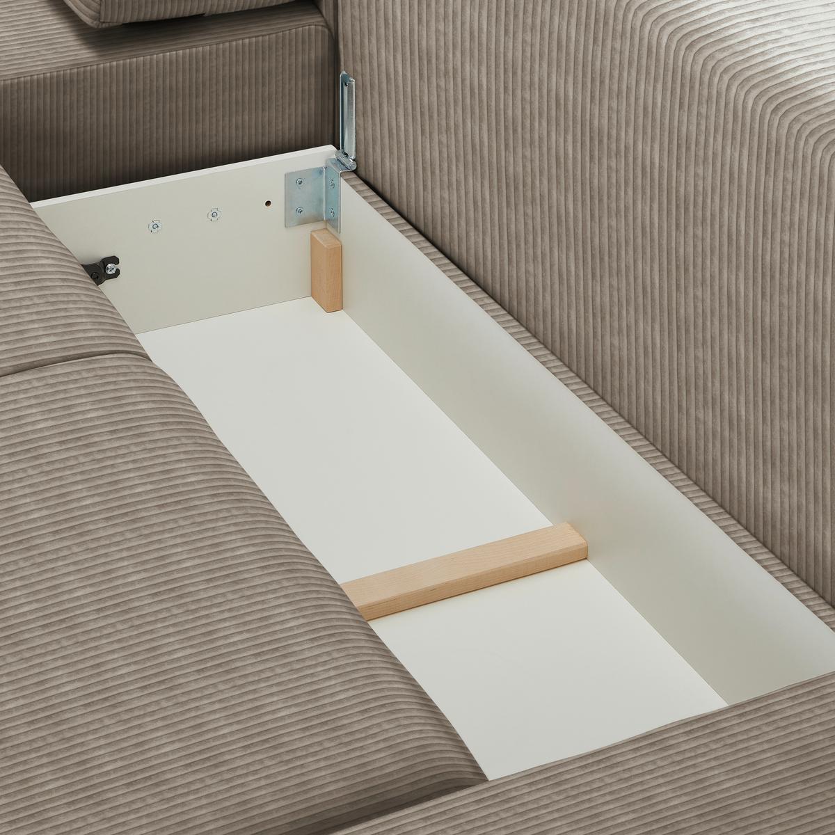 Wohnlandschaft Vouge U: 283x371x208 Cm - Taupe/Buchefarben, KONVENTIONELL, Textil (283/371/208cm) - Livetastic