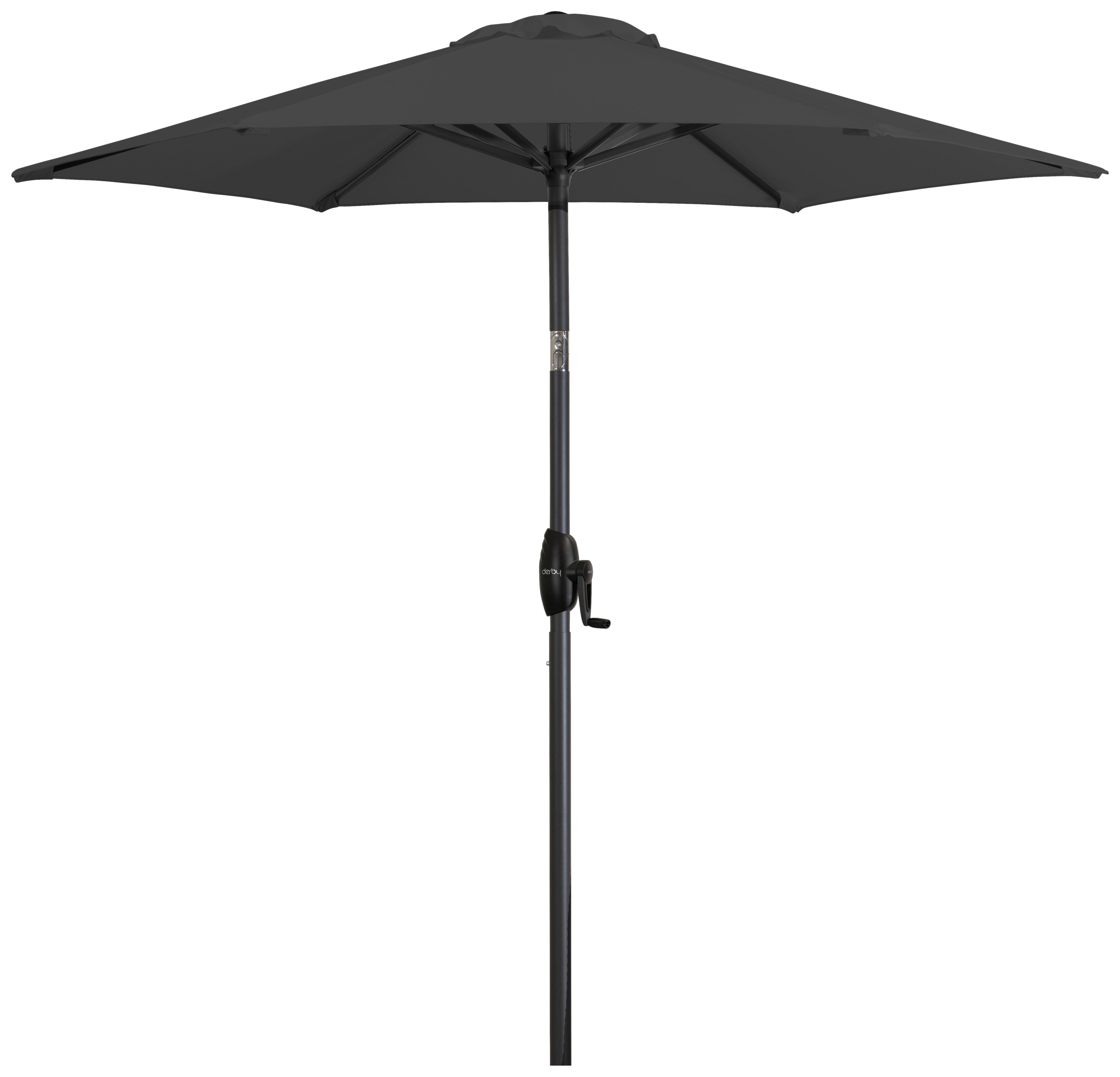 Sonnnenschirm Basic Lift Dh: 182x210 cm Anthrazit - Anthrazit, Basics, Textil/Metall (182/210cm) - Doppler