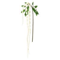 Kunstpflanze Dekozweig Weiß L: 109 cm, Amaranthus - Weiß/Braun, Basics, Kunststoff (109cm)