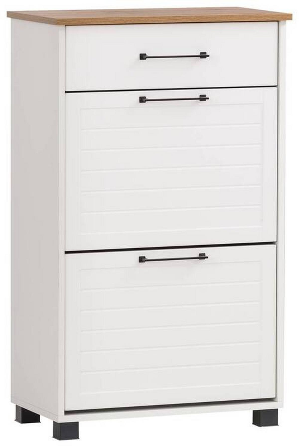 Schuhschrank Jelda Schuhschrank - Schwarz/Weiß, Holzwerkstoff (62/102/34,1cm) - MID.YOU