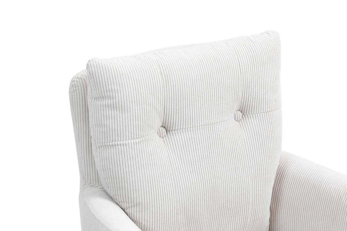 Armlehnstuhl Enja Creme Sitzfl. 180° drehbar, B: 60cm - Creme/Schwarz, KONVENTIONELL, Textil/Metall (60/95/67cm) - MID.YOU