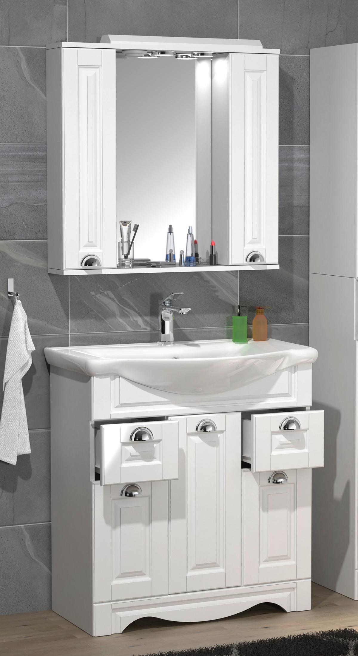 Badezimmer Casalo Xl - Weiß, MODERN, Glas/Keramik (75cm) - MID.YOU