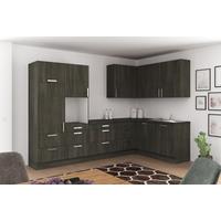 Eckküche Ip2200 Ohne Geräte 320x185 Cm Ulme Dekor - Ulmefarben/Graubraun, Basics (320/185cm)