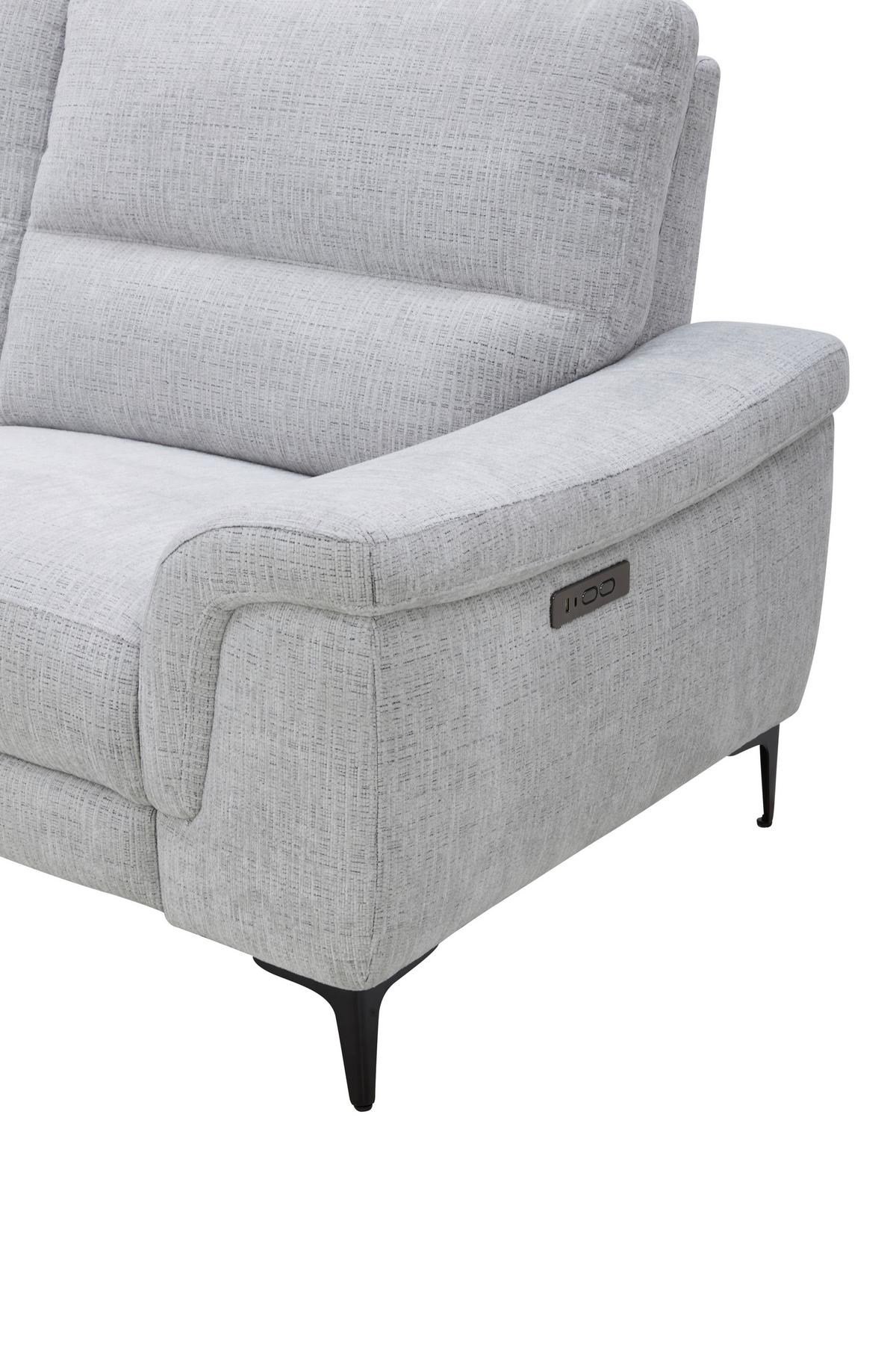 2-Sitzer Sofa Berlin Samt Grau, B: 214 cm - Schwarz/Naturfarben, MODERN, Holz/Kunststoff (216/94/95cm)