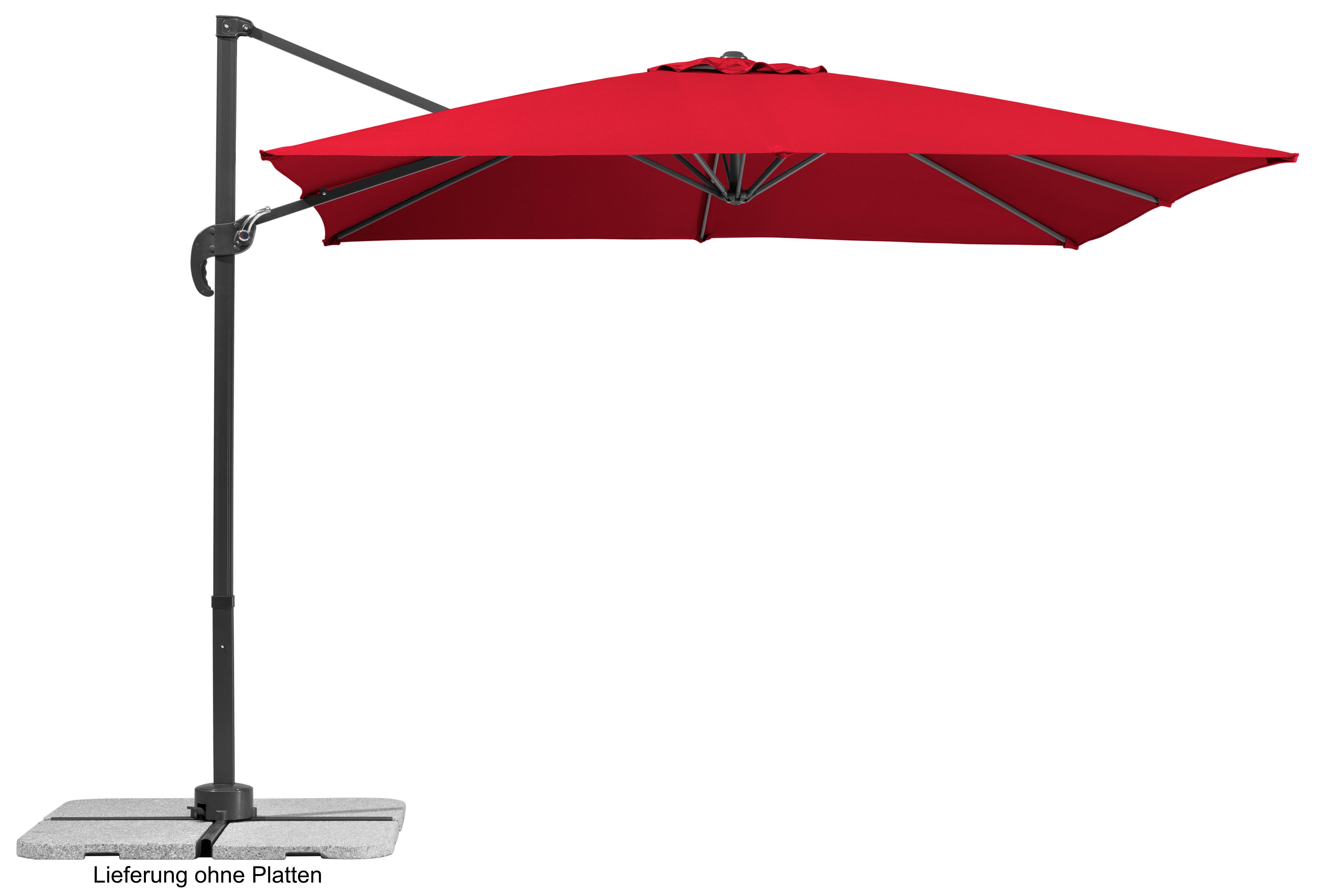 Ampelschirm Rhodos Junior BHT: 338x239x270 cm Rot