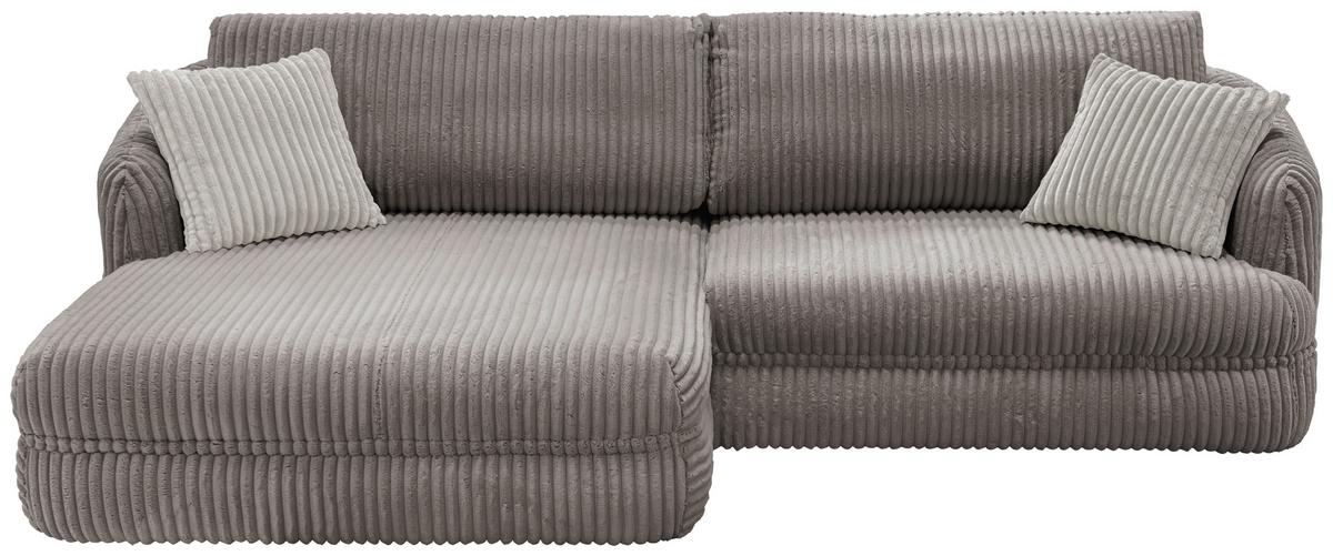 Ecksofa Lush, Taupe Schenkel: 161x284 cm - Taupe/Silberfarben, Design, Textil (161/284cm) - Livetastic