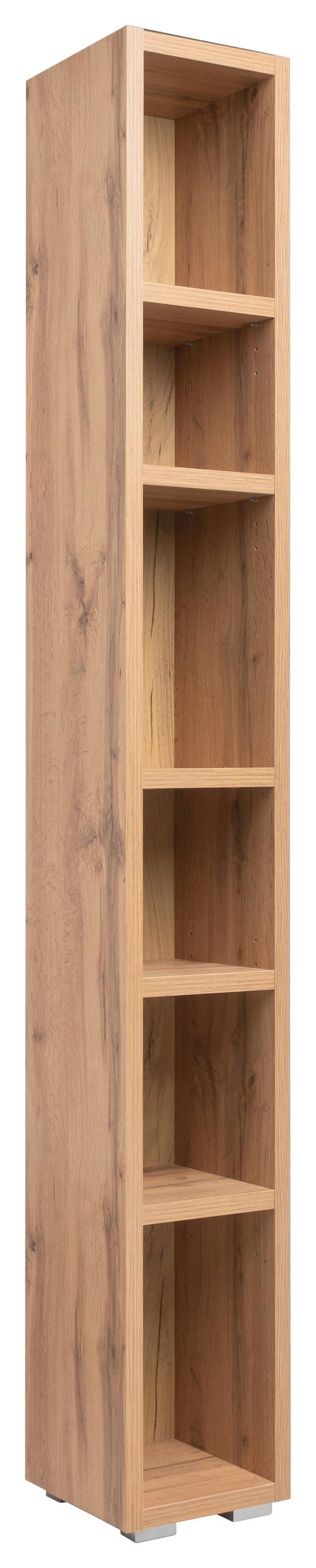 Regal Image 25 cm Honigeiche Dekor - Eichefarben/Silberfarben, KONVENTIONELL, Holzwerkstoff (25/191/27cm) - MID.YOU