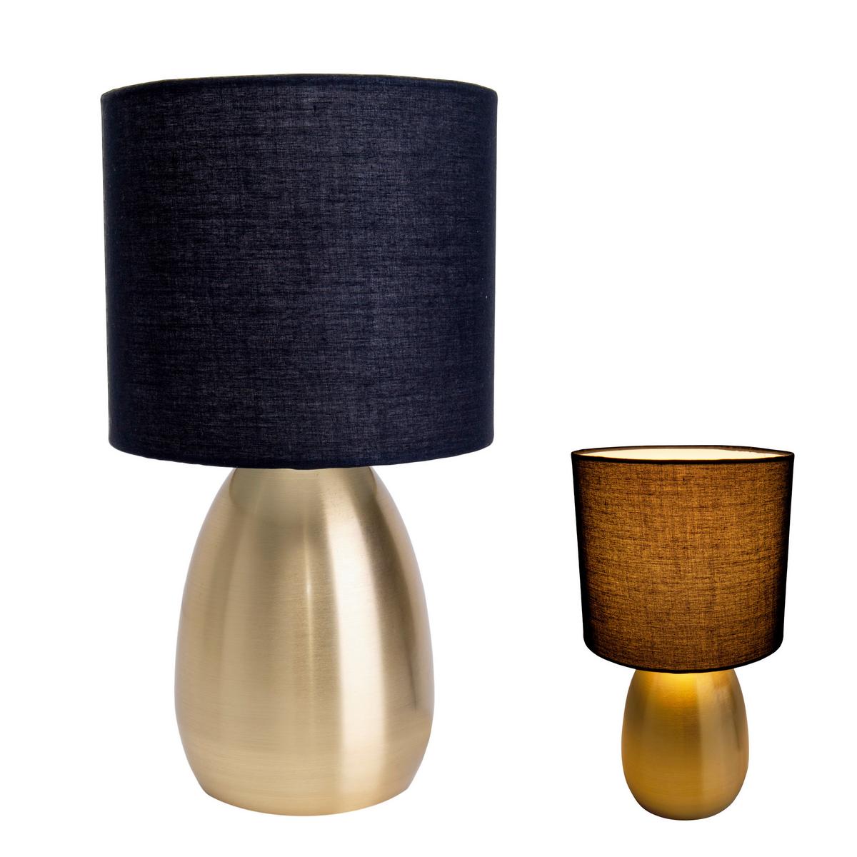 Tischleuchte Aurum - Goldfarben/Schwarz, Design, Textil/Metall (17,5/33cm) - Näve