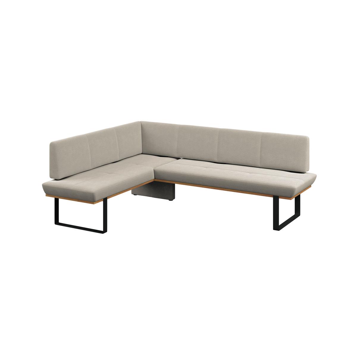 Eckbank Tristan Webstoff beige, S:175x225cm - Beige/Schwarz, MODERN, Holz/Textil (175/225cm) - James Wood