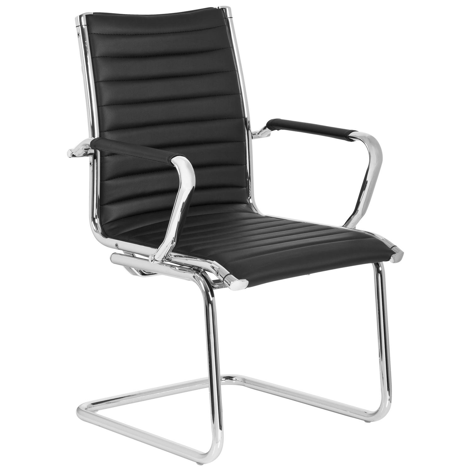 Besucherstuhl Vermona Schwarz bis 110 kg 54x90x50 cm
