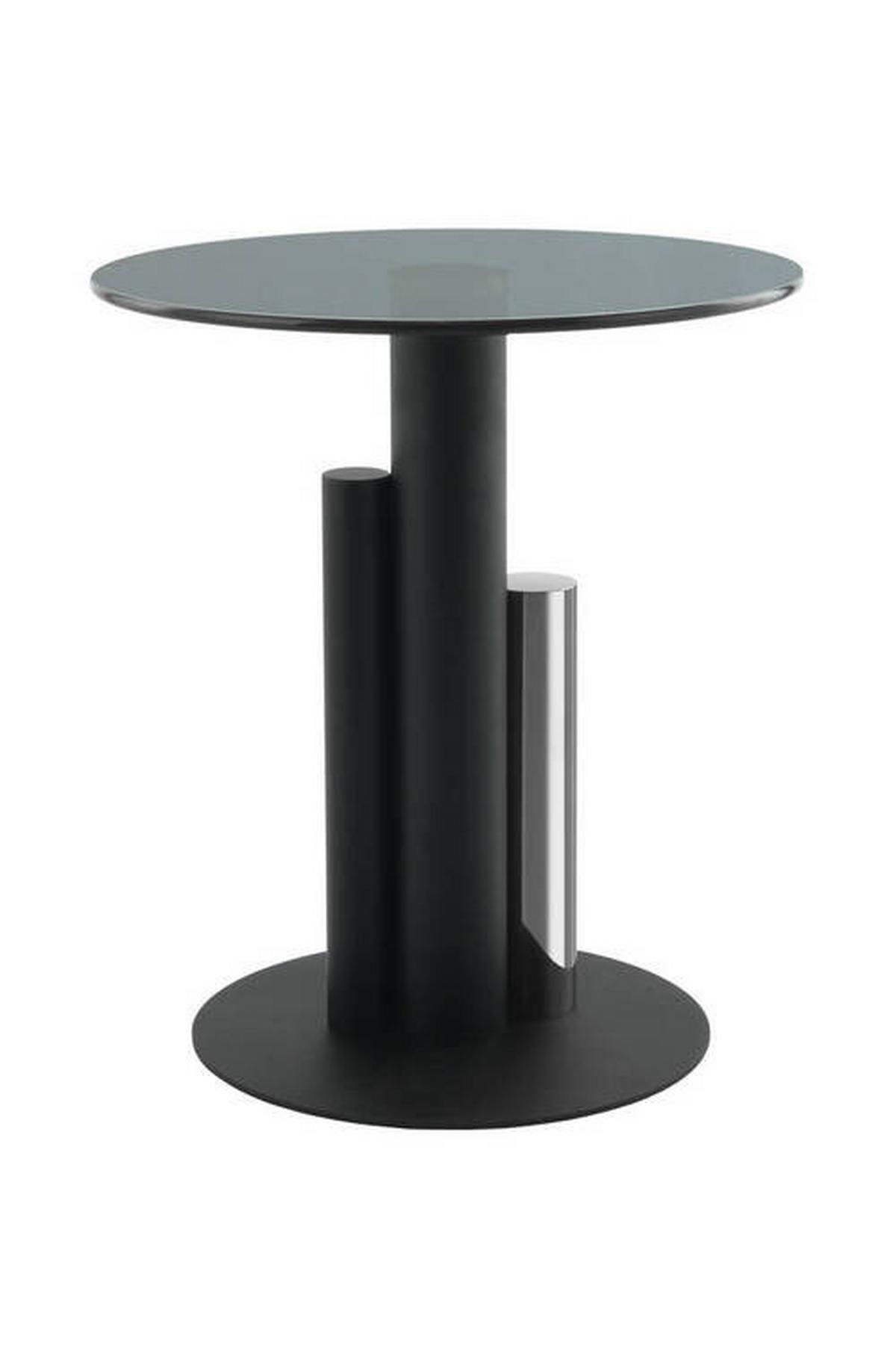 Beistelltisch Mit Glasplatte Rund Ontario, Grau/silber - Silberfarben, MODERN, Glas/Metall (46/46/52cm) - Kayoom