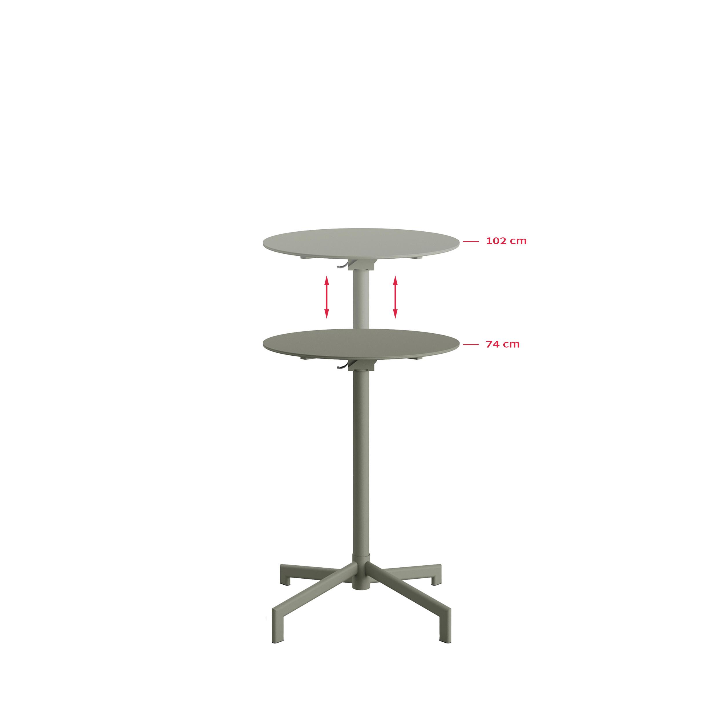 Garten-Bartisch Versa – Terrassen-/Stehtisch - Grün, Basics, Metall (60/74/102/60cm)