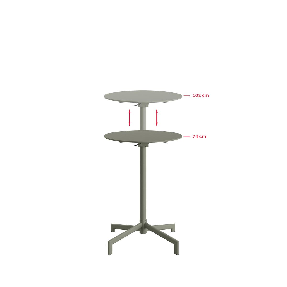 Garten-Bartisch Versa – Terrassen-/Stehtisch - Grün, Basics, Metall (60/74/102/60cm)