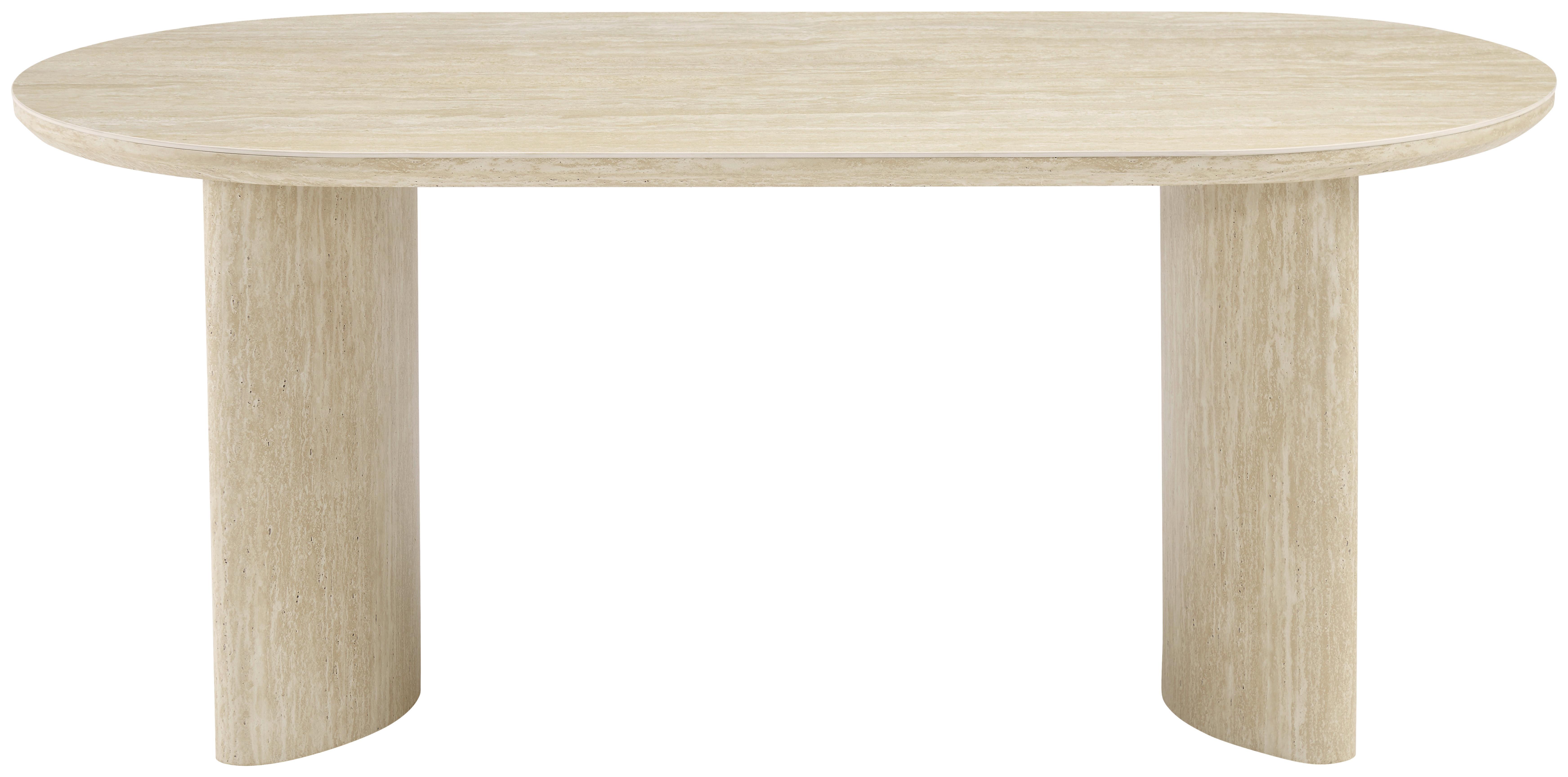 Esstisch Molde Eichefarben/Beige L: 180 cm - Eichefarben/Beige, MODERN, Holzwerkstoff/Stein (180/90/76cm) - P & B