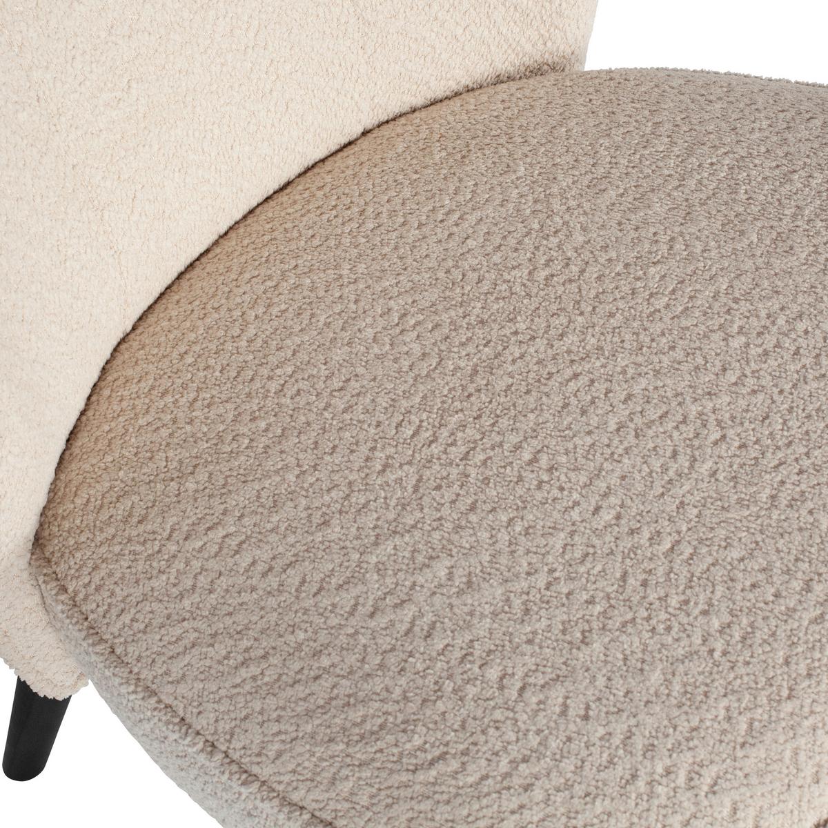 Sessel Sara Creme B: 59cm - Creme/Schwarz, Design, Textil (59/71/70cm) - Livetastic