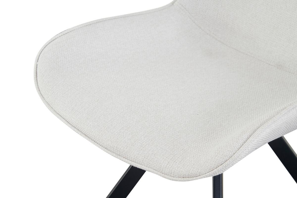 Stuhl-Set Emilia Creme B: 52 cm - Creme/Schwarz, MODERN, Textil/Metall (52/85/61cm) - MID.YOU