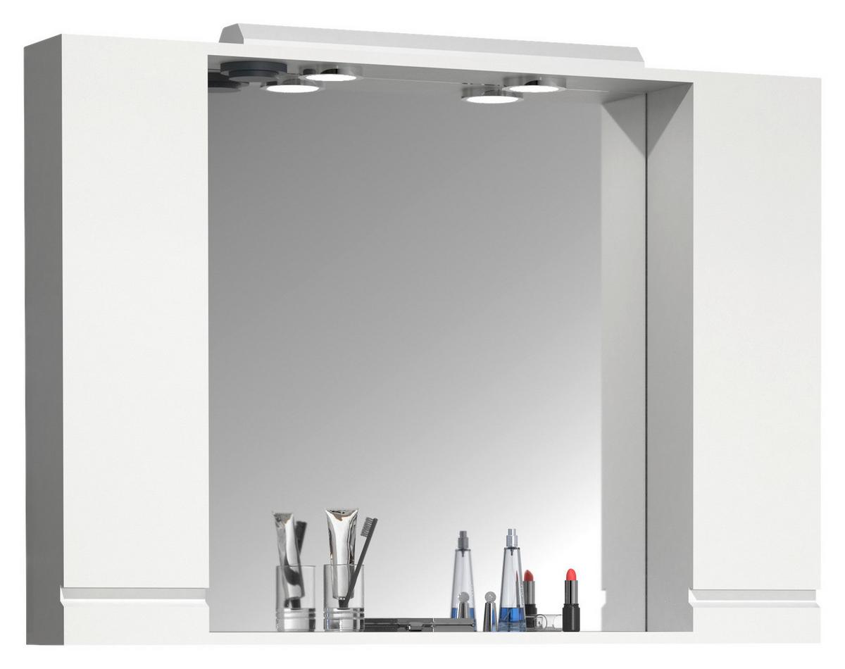Spiegelschrank Silora XL - Weiß, MODERN, Glas/Holzwerkstoff (100/71/14cm) - MID.YOU