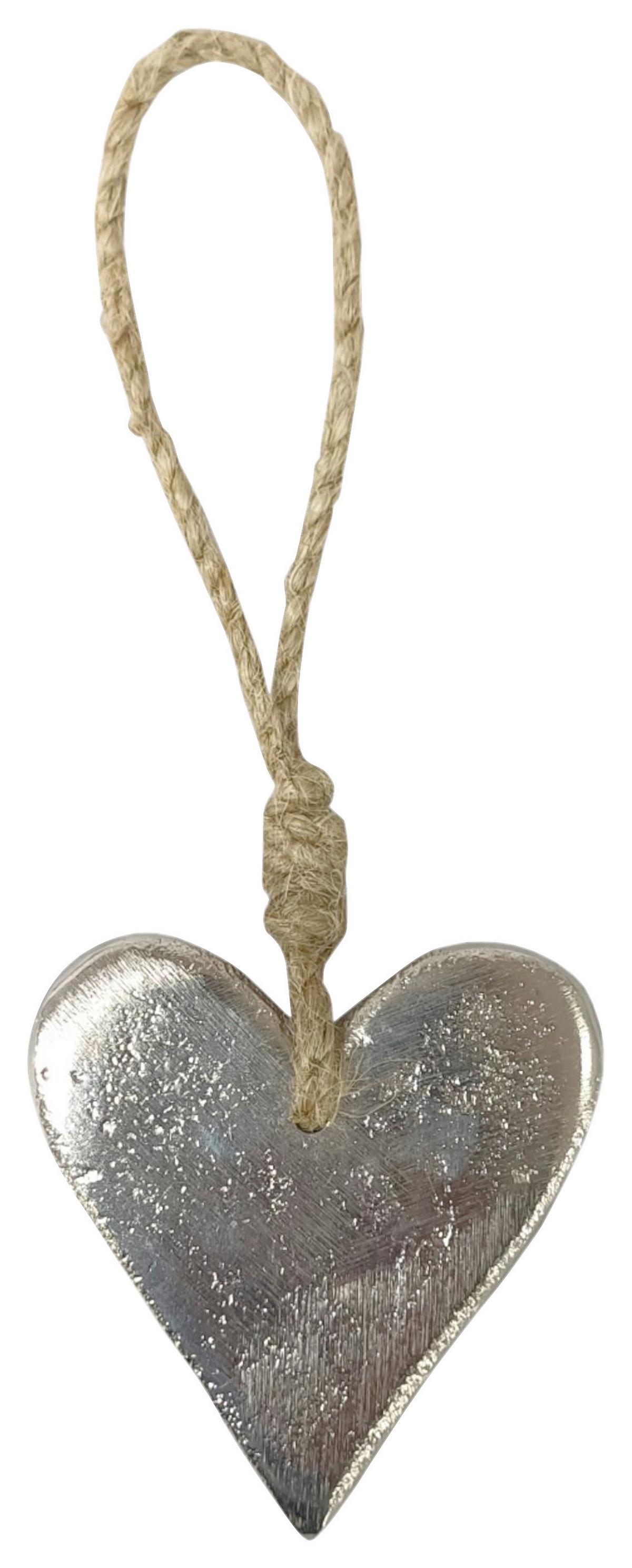 Dekohänger Alex - Silberfarben/Naturfarben, ROMANTIK / LANDHAUS, Naturmaterialien/Metall (7/7,5cm) - Luca Bessoni