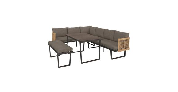 Loungegarnitur Bologna - Anthrazit/Braun, MODERN, Glas/Kunststoff (256/198cm) - Beldano