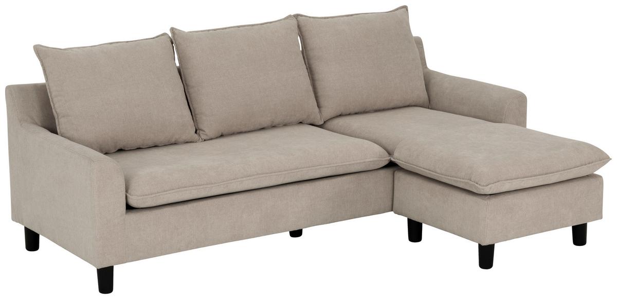 Ecksofa Milly - Beige/Schwarz, MODERN, Textil (207/138cm) - P & B