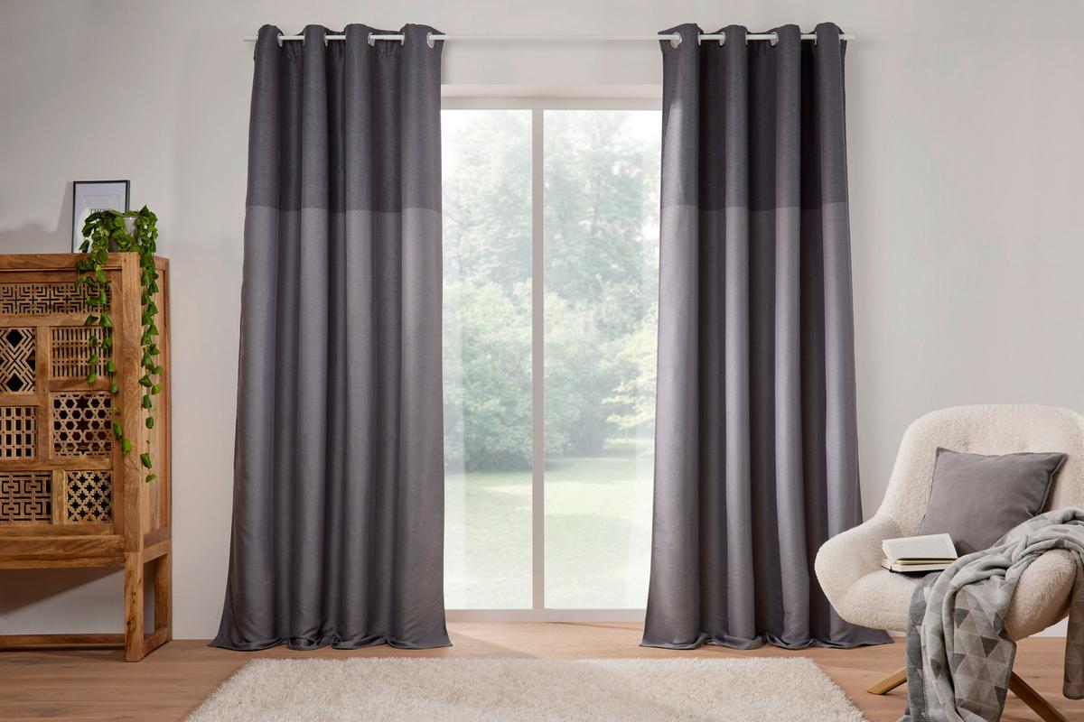 ZATEMŇOVACÍ ZÁVĚS Lars, 140/245cm, 2ks v bal. - šedá, Moderní, textil (140/245cm) - Modern Living