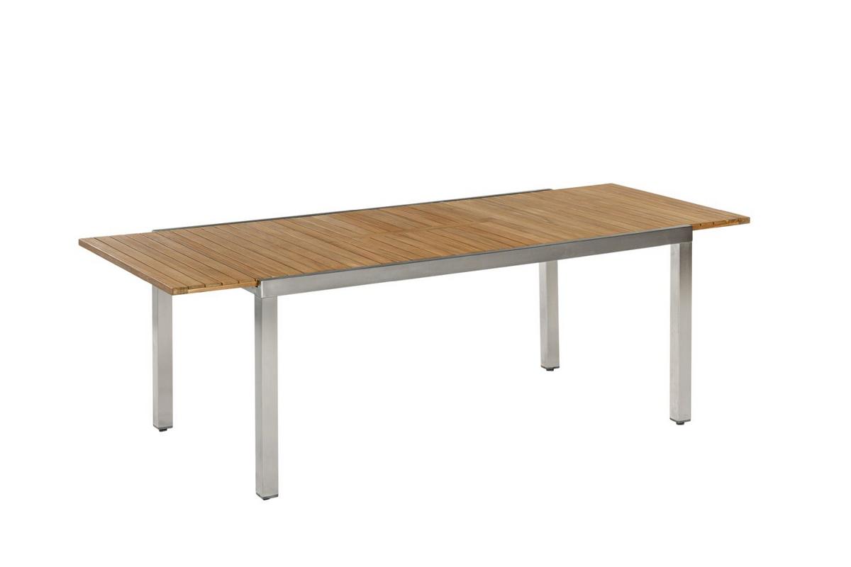Gartengarnitur 7-Tlg. Keros Holz/Metall - Silberfarben/Akaziefarben, KONVENTIONELL, Holz/Metall - Gardenson