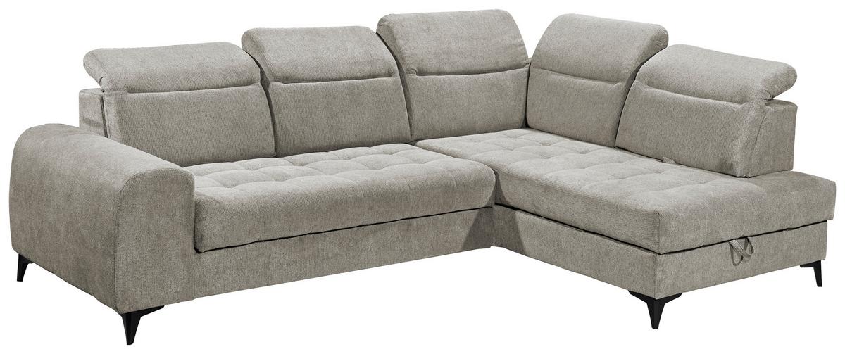 Ecksofa Rockdale Taupe S: 282x200 Cm - Taupe/Schwarz, KONVENTIONELL, Textil (282/200cm) - MID.YOU