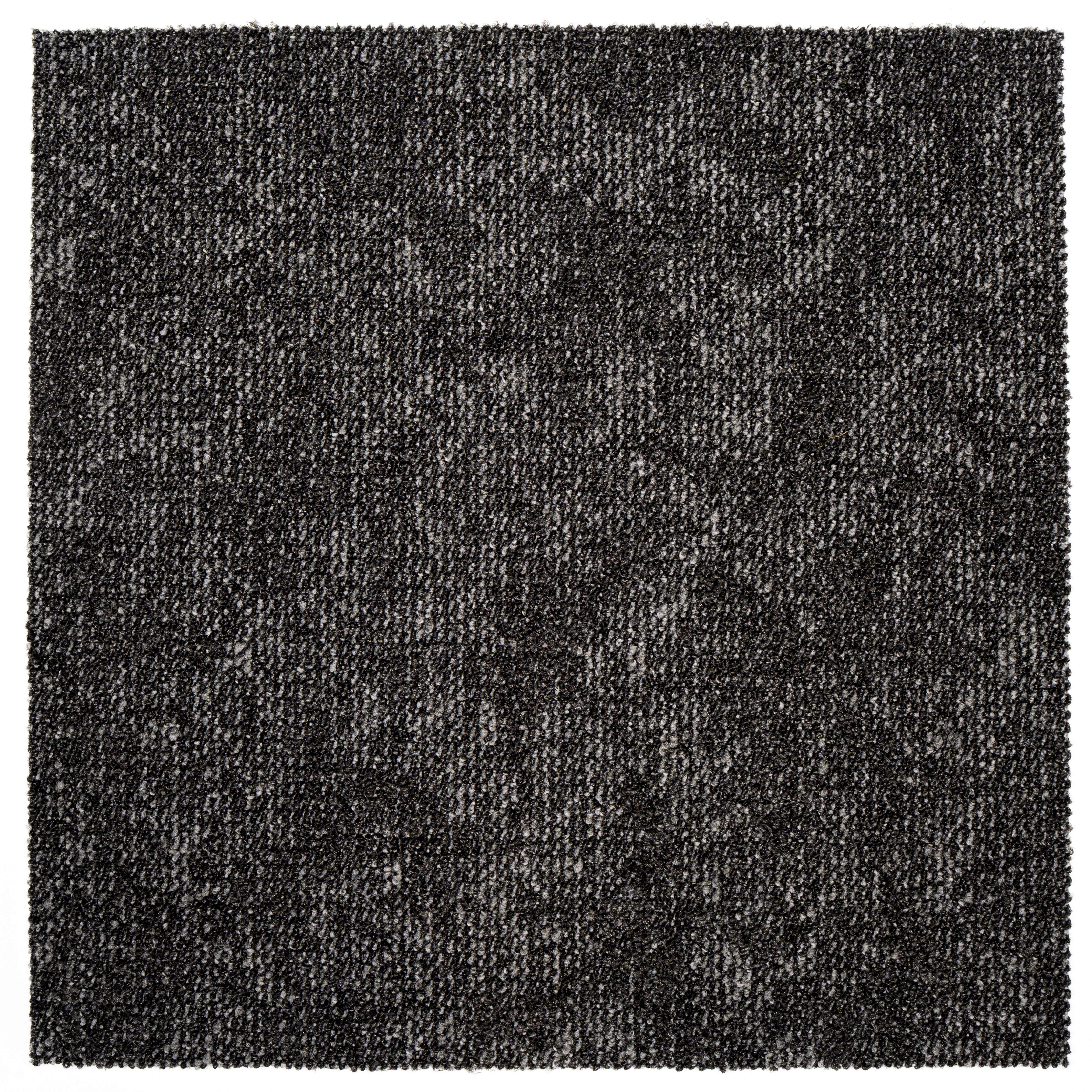 Teppichfliese Dunkelgrau Marble 50x50 cm Florhöhe 3 mm - Dunkelgrau, Basics, Textil (50/50cm)