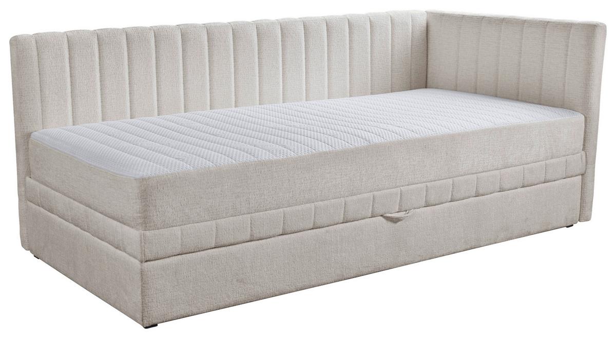 Schlafsofa Roma - Beige/Schwarz, Design, Textil (212/83/99cm) - MID.YOU