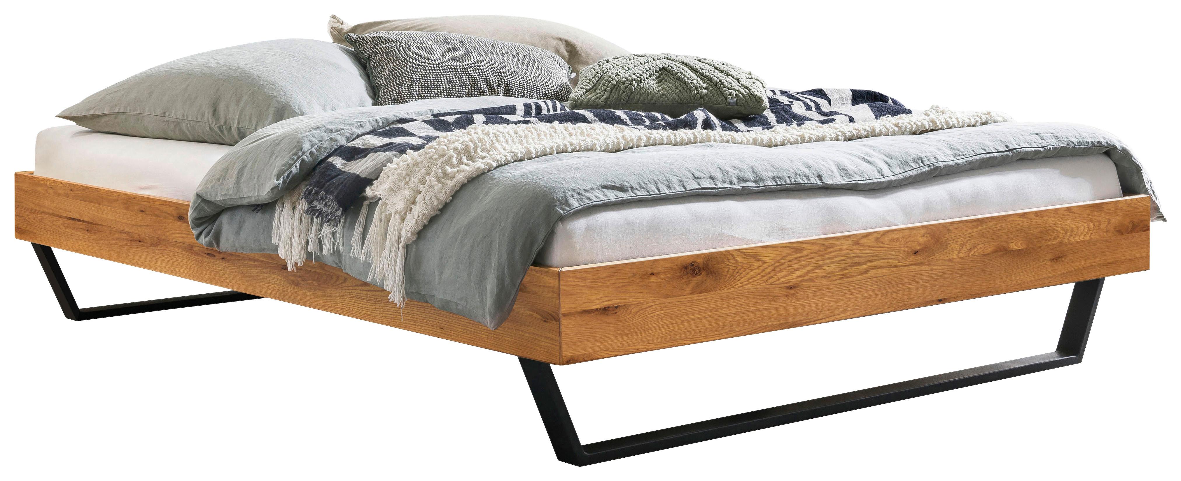 Bett Ostino Anthrazit/wildeiche 180x200 Cm - Wildeiche/Anthrazit, KONVENTIONELL, Holz (180/200cm) - Hasena