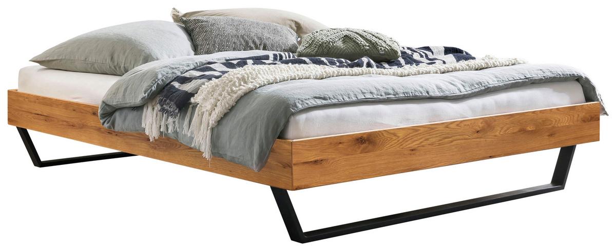 Bett Ostino Anthrazit/wildeiche 180x200 Cm - Wildeiche/Anthrazit, KONVENTIONELL, Holz (180/200cm) - Hasena