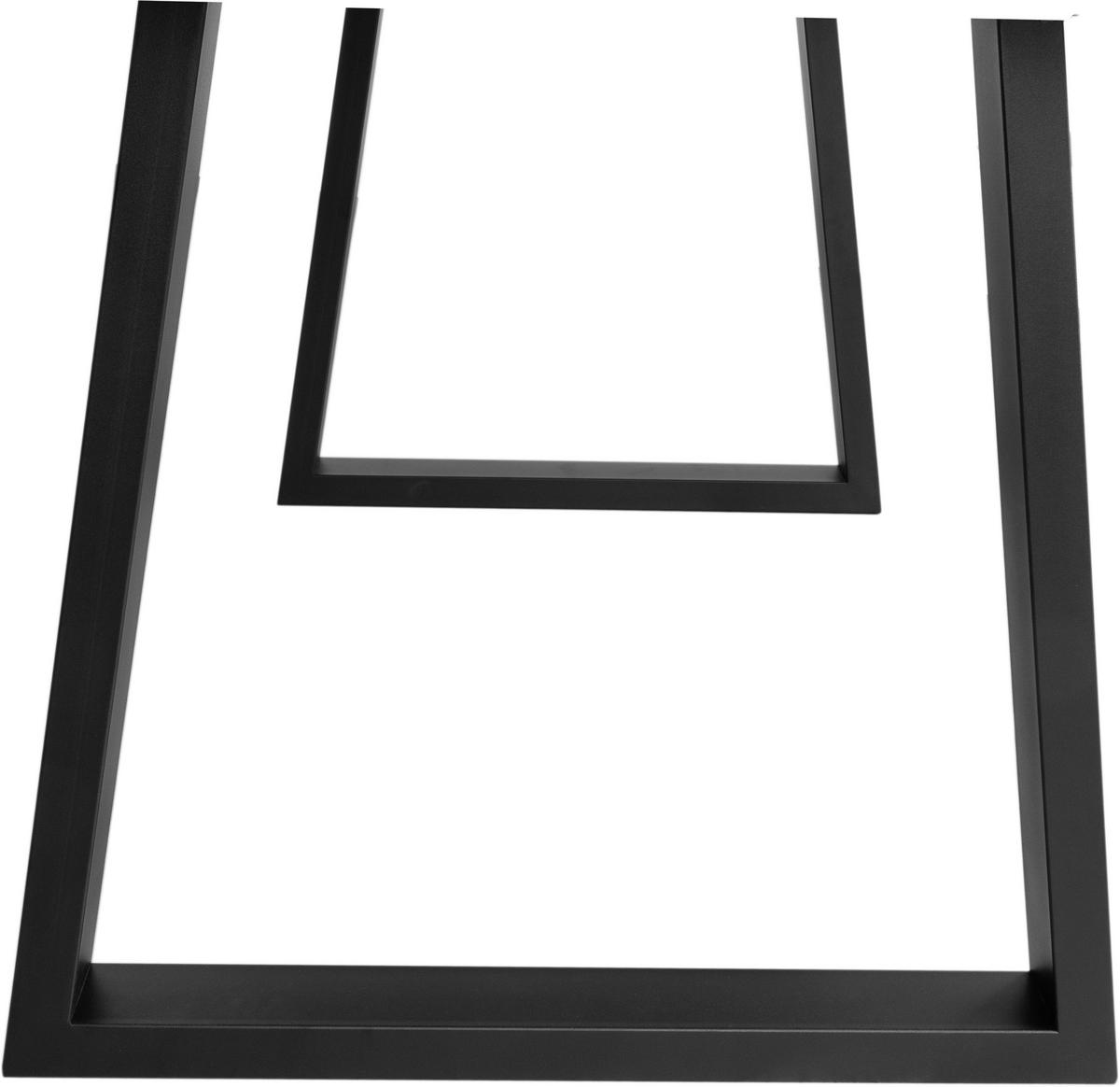Esstisch Mit Echtholz-platte Klaus 180x90 Cm Eiche/schwarz - Schwarz/Naturfarben, Basics, Holz/Metall (180/75/90cm) - MID.YOU