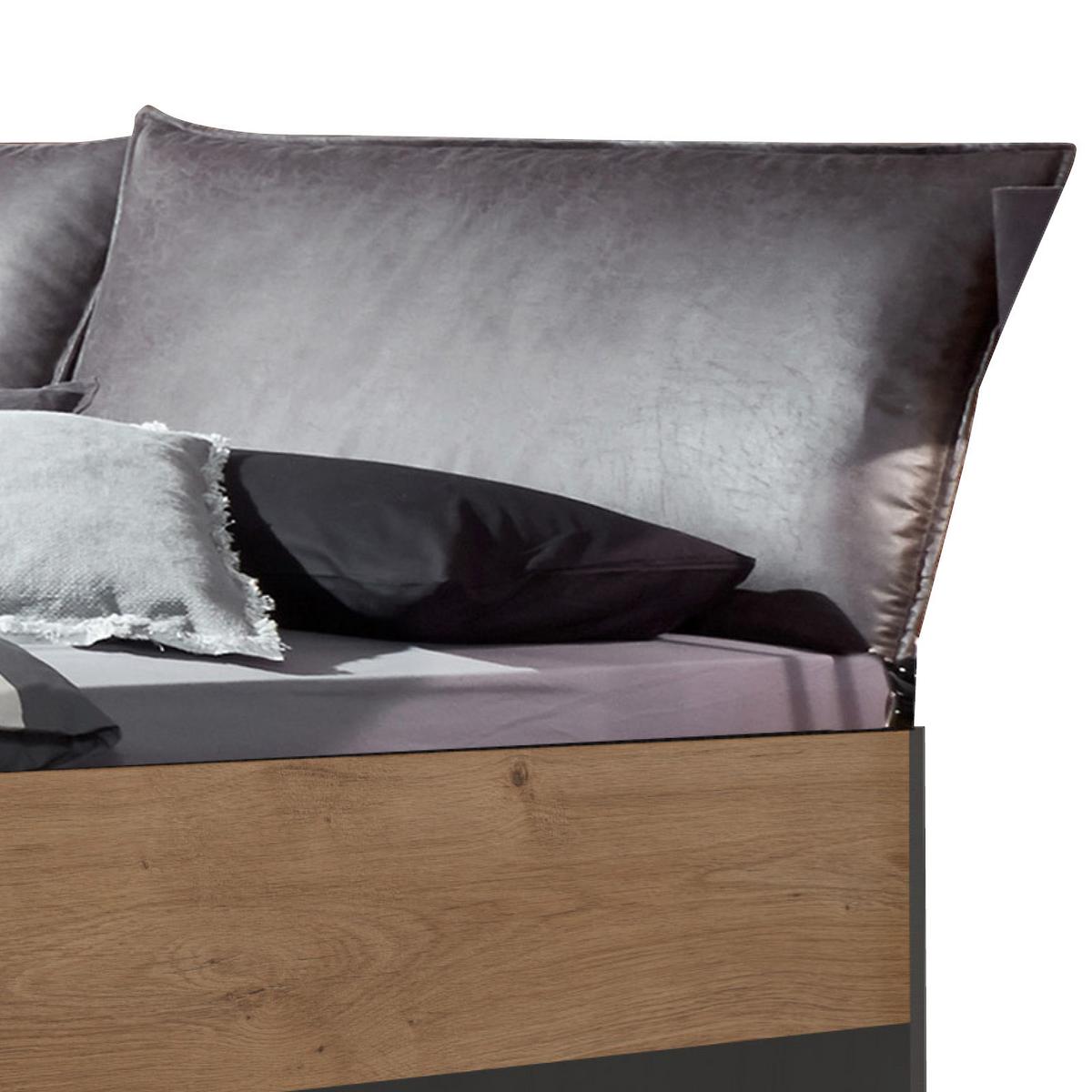 Futonbett 180x200 Detroit, Eichefarben+graphit - Eichefarben/Graphitfarben, Basics, Holzwerkstoff (180/200cm) - MID.YOU
