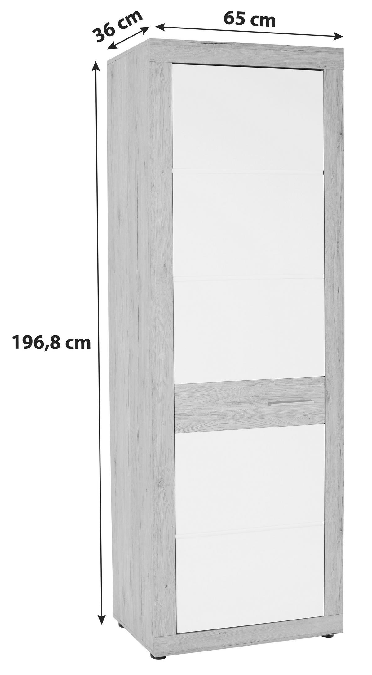 PREDSIEŇOVÁ SKRIŇA MALTA - biela/farba duba, Modern, kompozitné drevo (65/196,8/36cm)