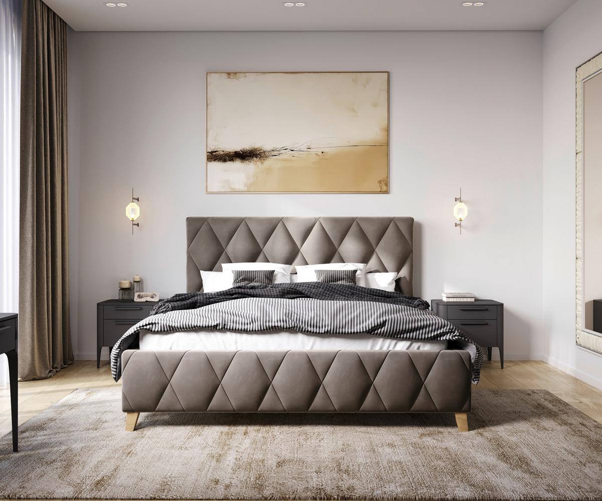 Polsterbett Trivio 180x200 Cm Schlammfarbe - Schlammfarben, MODERN, Holz/Holzwerkstoff (180/200cm) - MID.YOU