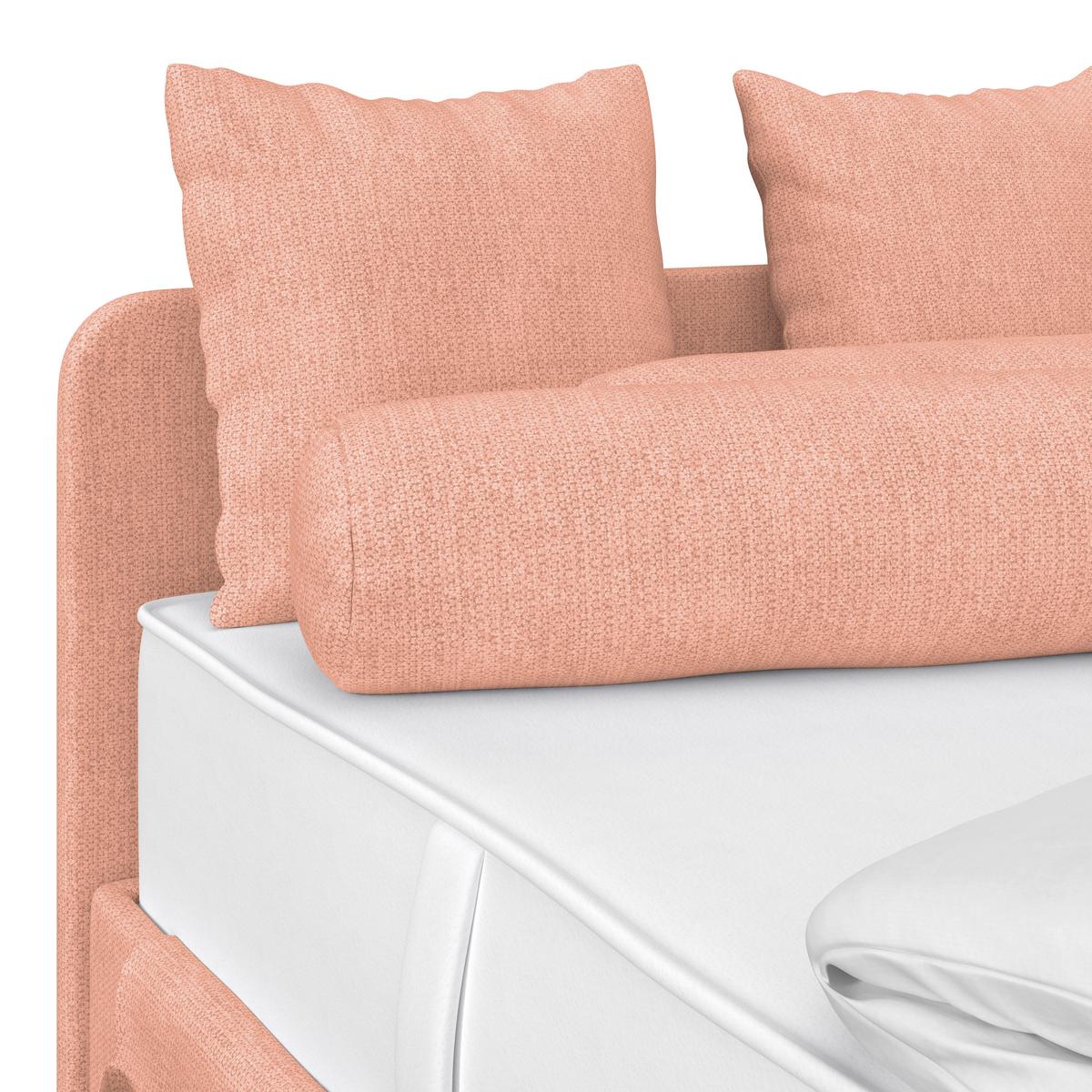 Kárpitozott Ágy Remi 90/200cm - sárgabarack/ezüstszínű, Modern, textil/fa (90/200cm)