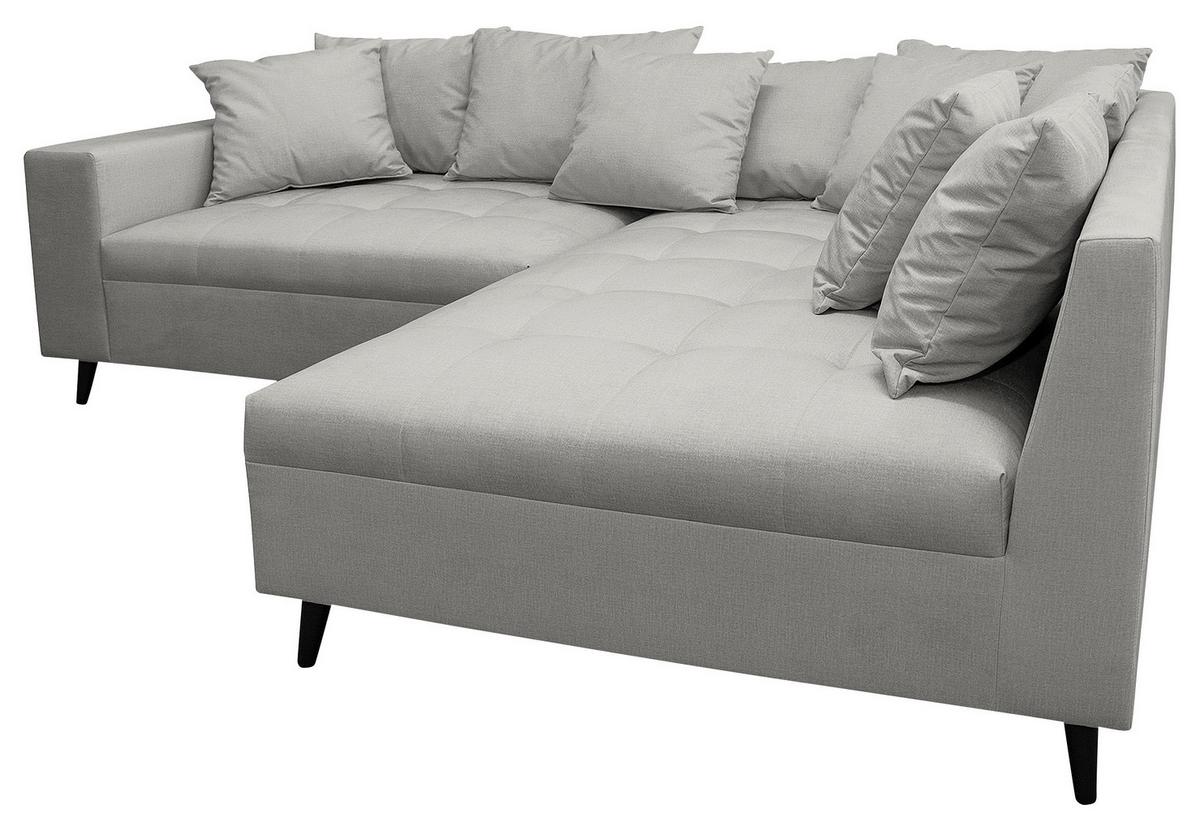 Ecksofa Pruno, Grau S: 247x174 Cm - Schwarz/Grau, Design, Textil (247/174cm) - MID.YOU