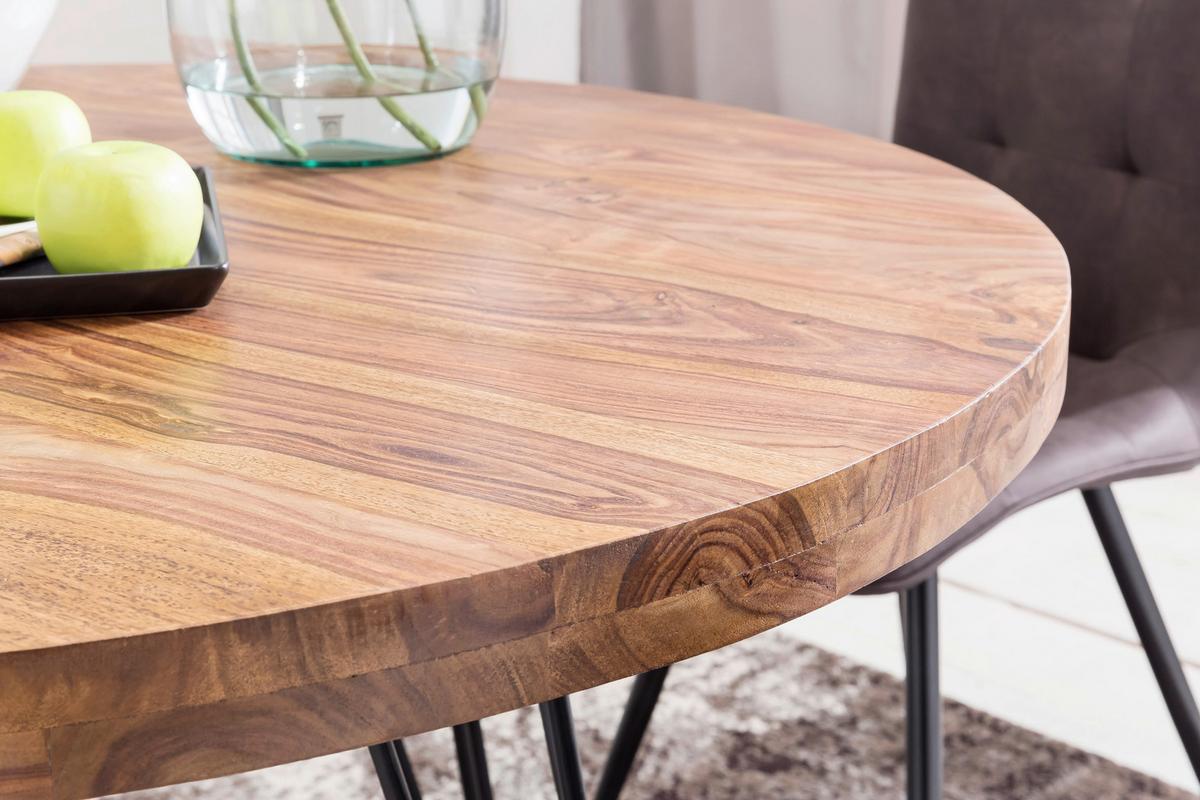 Esstisch Wl5.201 - Sheeshamfarben/Schwarz, Design, Holz/Metall (120/78cm) - MID.YOU
