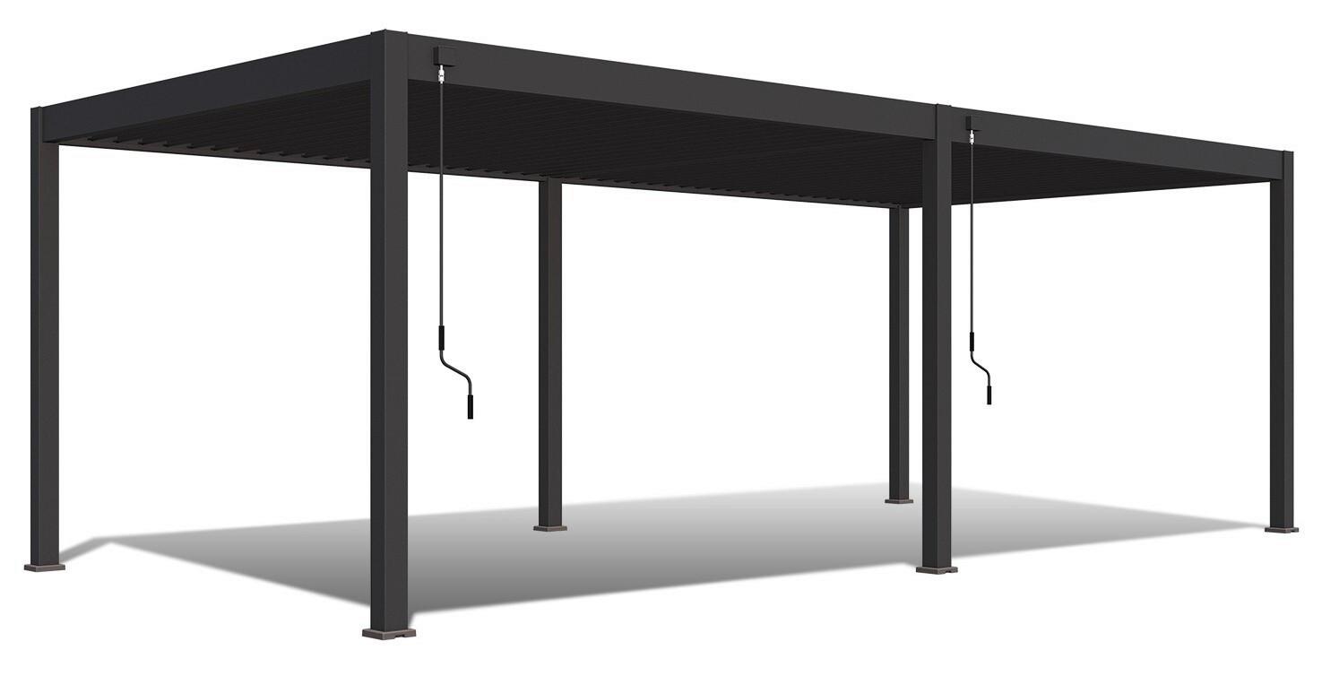 Pergola Deluxe 720x360cm Sturmfest, Gartenpavillon - Anthrazit, Basics, Metall (720/255/360cm) - WEIDE