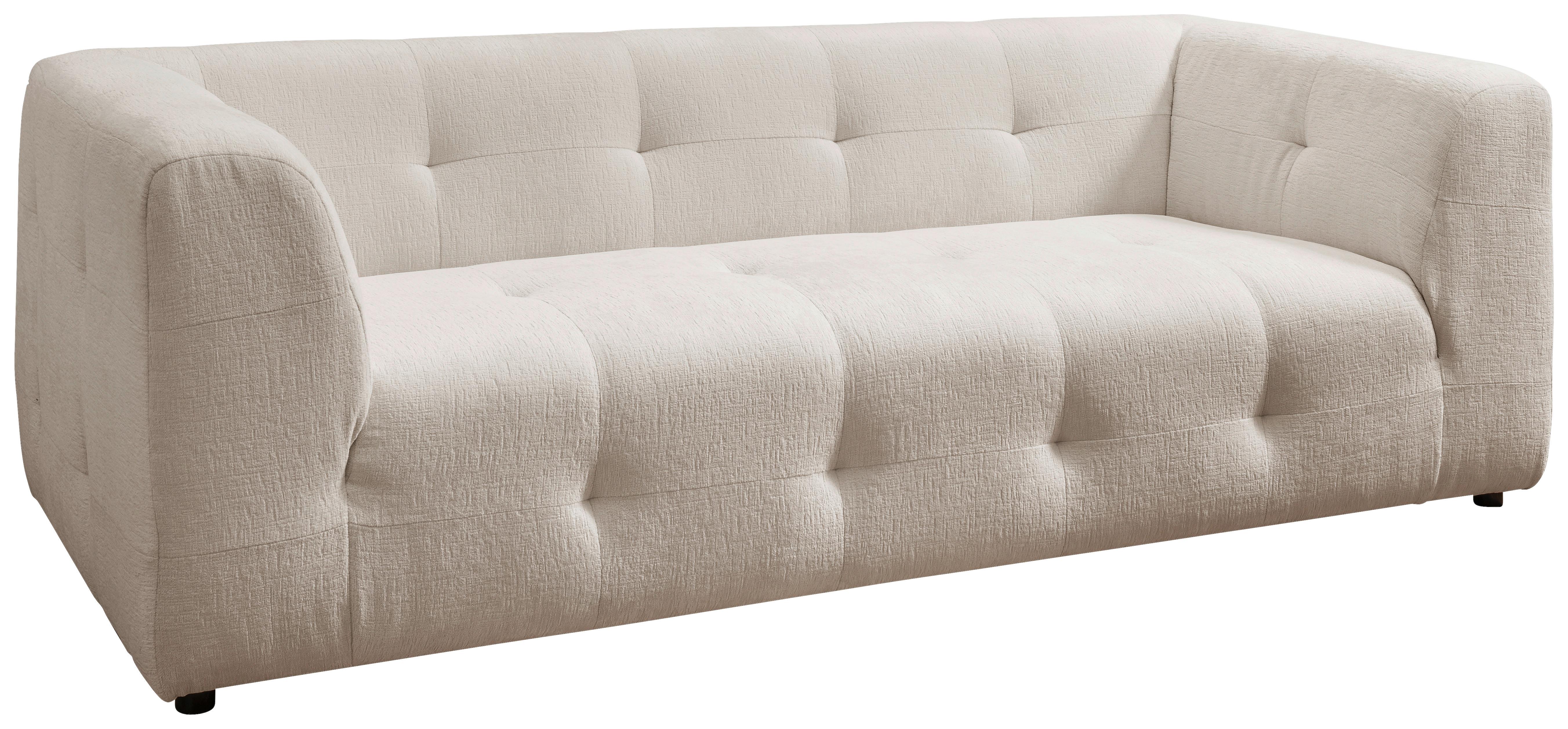 2,5-Sitzer Velice, Weiß B: 218 cm - Schwarz/Weiß, Design, Textil (218/72/95cm) - Livetastic