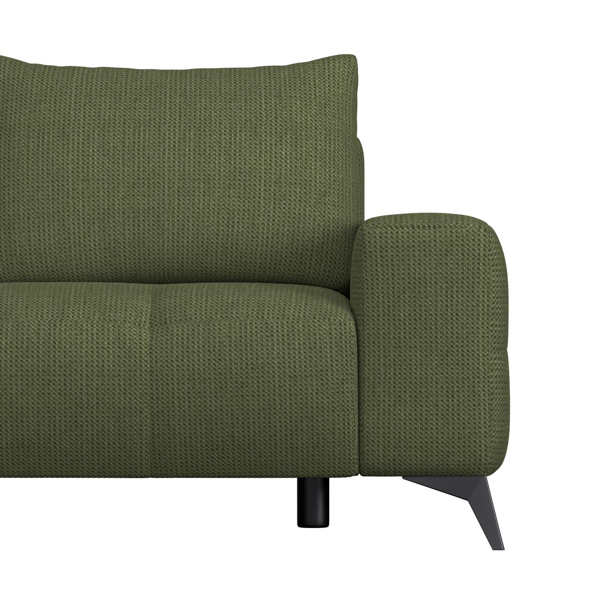 Ecksofa Mauro Moosgrün, Mit Schlaffunktion - Waldgrün/Schwarz, Trend, Textil (175/290cm) - Luca Bessoni